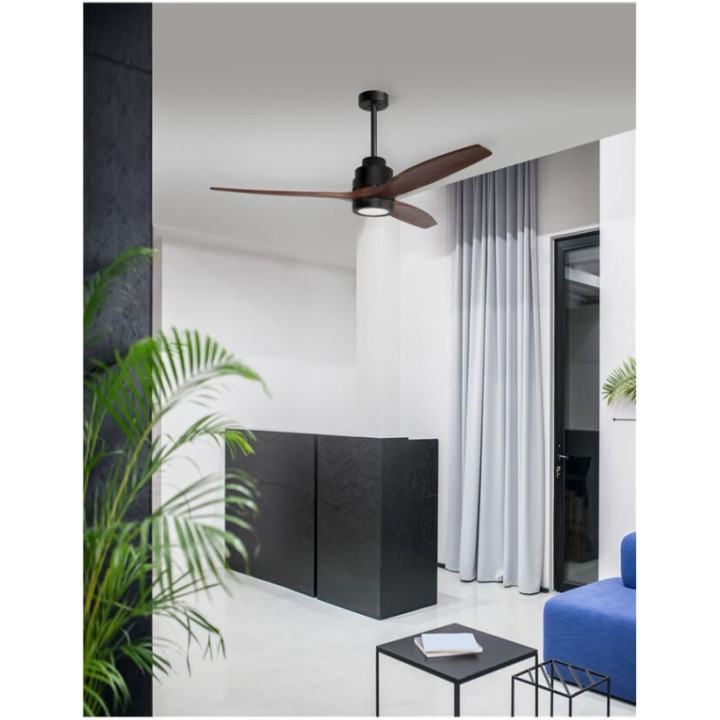 LUCES SAHAGUN Ceiling fan + module LED 12W 3000K black and brozne