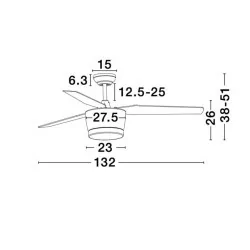 LUCES SEGUNDO LE42555, LE42556 ceiling fan + LED 18W