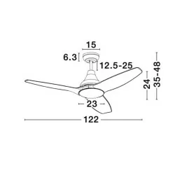 LUCES SAGUNTO LE42550 Ceiling Fan LED white, black