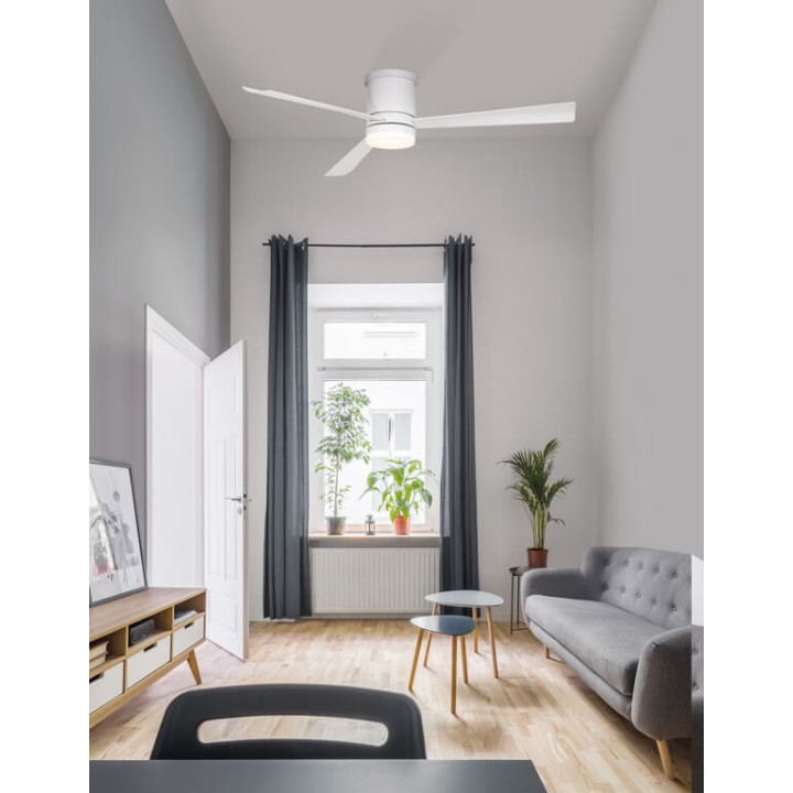 LUCES RAFAELA Wentylator sufitowy LED biały z silnikiem 35W LED 18W