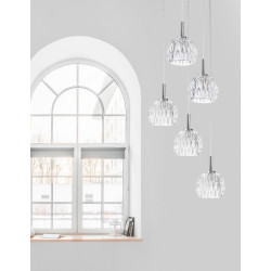 LUCES CONSEJO LE42340 glass hanging lamp, silver color 5W