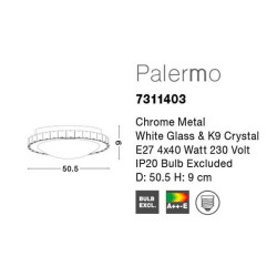 LUCES COSQUIN LE42351 round surface-mounted lamp, made of glass