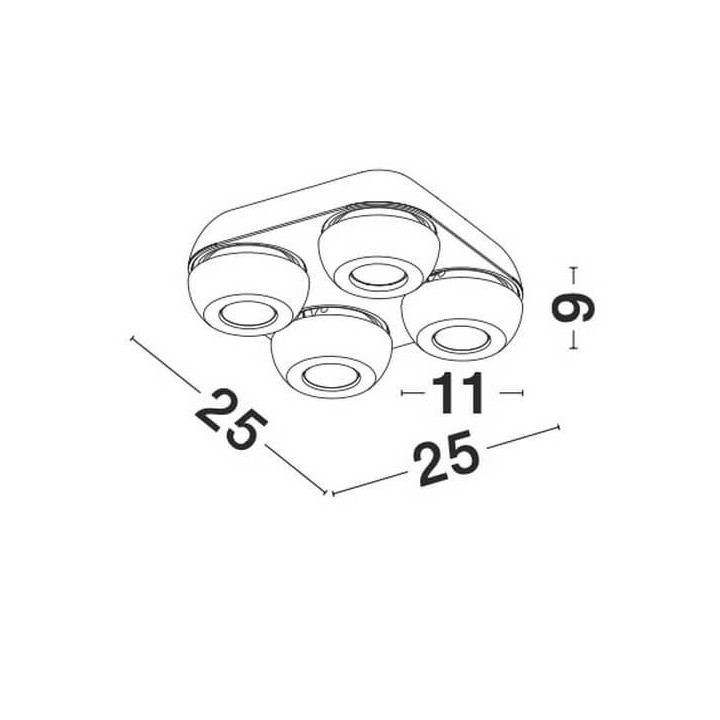 LUCES MALAMBO LE42454/7 lampa z 4 lampkami, możliwość regulacji
