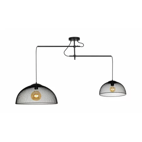 Maxlight CONCEPT P0454/5 hanging lamp with 2 lampshades, black/gold