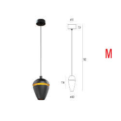 Maxlight COMETSHINE P0471/2 hanging lamp, light color: 3000K, IP20