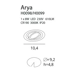 MAXLIGHT ARYA TILTED H0099 OPRAWA PODTYNKOWA RUCHOMA