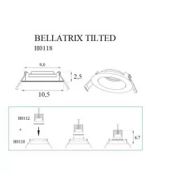 MAXLIGHT BELLATRIX TILTED CZARNA, BIAŁA H0117, H0118