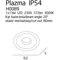 MAXLIGHT PLAZMA H0088/9 black/white recessed IP54