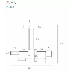 Maxlight PUMA P0404/5 hanging lamp black/gold LED 7W 3000K