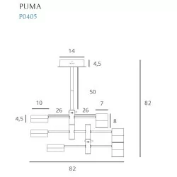 Maxlight PUMA P0404/5 hanging lamp black/gold LED 7W 3000K