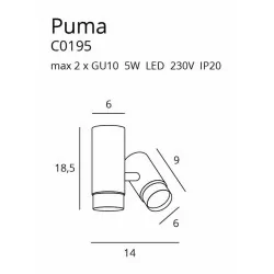 Maxlight PLAZMA C0195 plafon metalowy czarny rodzaj gwintu: GU10