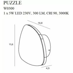 MAXlight PUZZLE W0299/W0300 kinkiet LED biały, czarny IP20