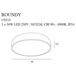 MAXLIGHT ROUNDY C0214 plafon czarny IP54 barwa światła: 4000K