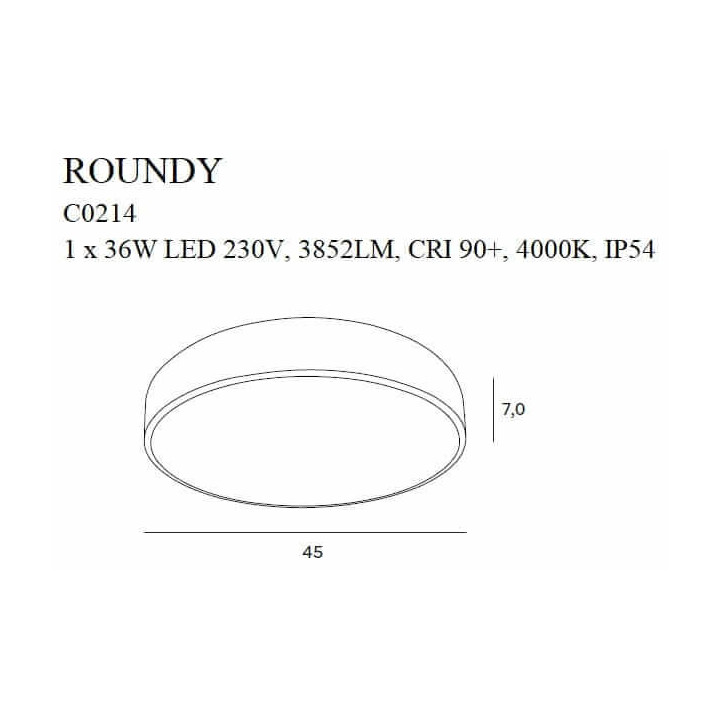 MAXLIGHT ROUNDY C0214 plafon czarny IP54 barwa światła: 4000K