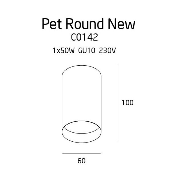 Maxlight PET Round C0142 sufitowa lampa GU10 na żar&oacute;wki LED
