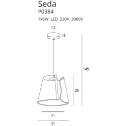 MAXlight SEDA P0384 wewnętrzna lampa wisząca, wykonana z metalu IP20