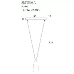 MAXLIGHT SISTEMA P0400 indoor hanging lamp G9, black lampshade