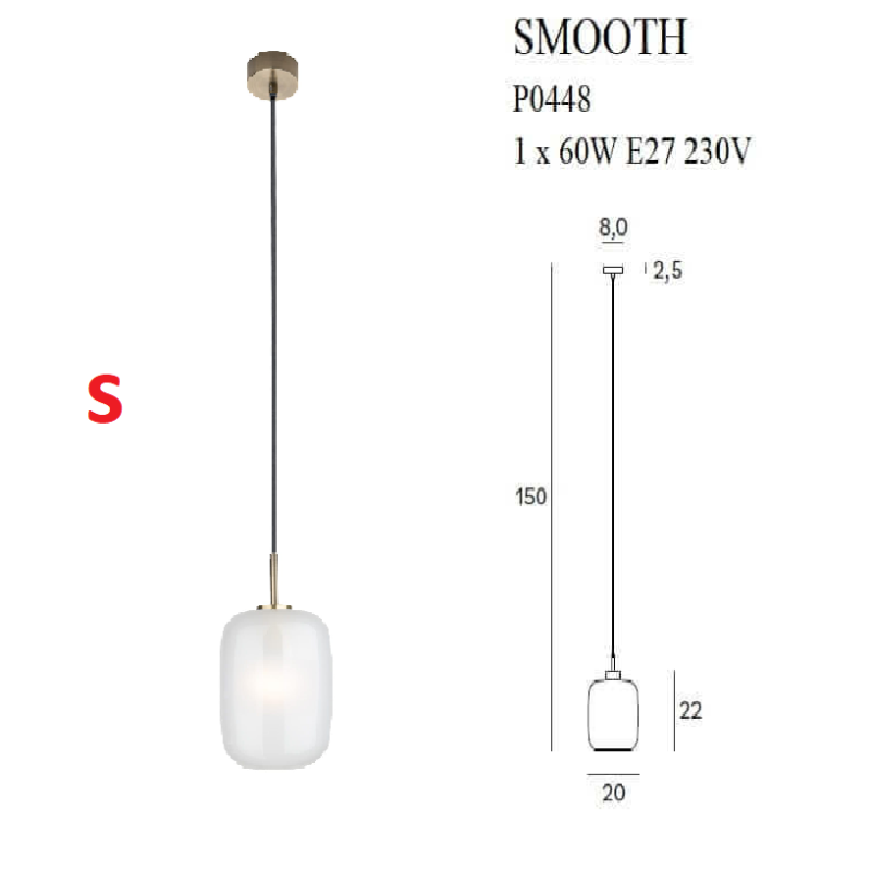 MAXLIGHT SMOOTH P0448/9/50 indoor hanging lamp E27 bulb