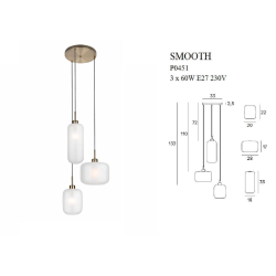 MAXLIGHT SMOOTH P0451 indoor hanging lamp, 3x E27 bulb
