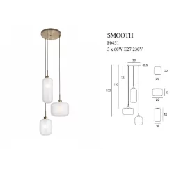 MAXLIGHT SMOOTH P0451 indoor hanging lamp, 3x E27 bulb