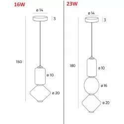 MAXLIGHT P0467, P0468 LAMPA WISZĄCA AKIKO LED