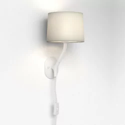 Astro Arbor wall lamp white, black 1479001/2 with a round lampshade