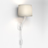 Astro Arbor wall lamp white, black 1479001/2 with a round lampshade