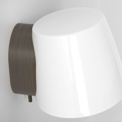 ASTRO Imari wall lamp, brown, matte nickel, with a round IP20 shade