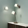 ASTRO Imari wall lamp, brown, matte nickel, with a round IP20 shade