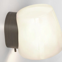 ASTRO Imari wall lamp, brown, matte nickel, with a round IP20 shade