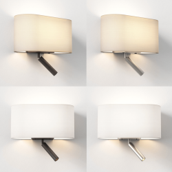 Astro Venn Reader LED wall lamp finished in matte nickel and bronze