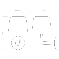 ASTRO Ella Wall brown, black wall lamp with a round lampshade, G9 bulb