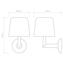 ASTRO Ella Wall brown, black wall lamp with a round lampshade, G9 bulb