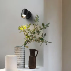 ASTRO Ella Wall brown, black wall lamp with a round lampshade, G9 bulb