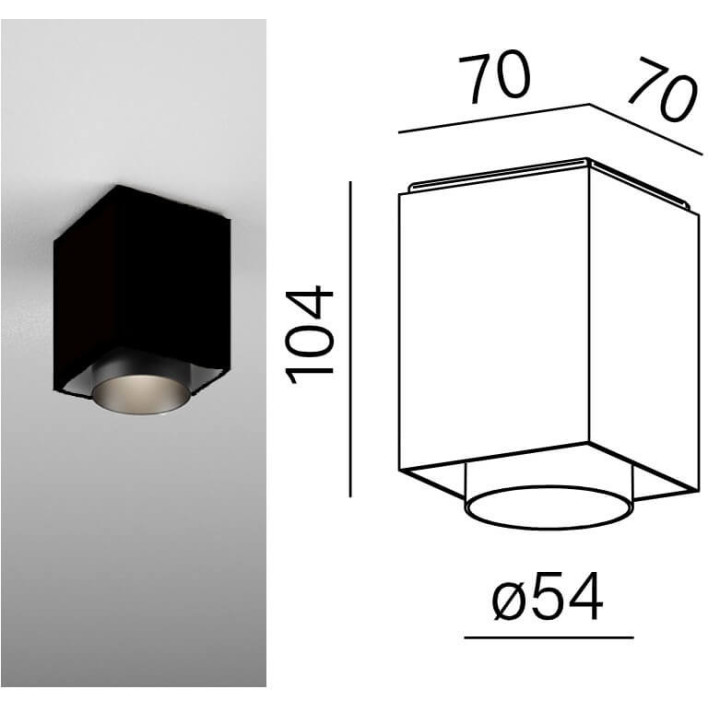 VYRO x1 square LED 230V surface-mounted 47035