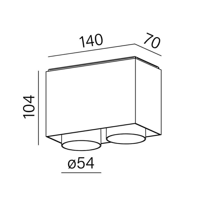 AQFORM VYRO x2 SQUARE LED 230V surface-mounted 47036