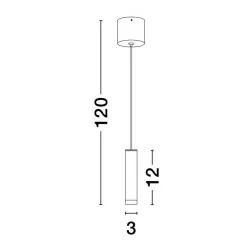 LUCES ACATLAN LE61643/4 czarna lub złota lampa wisząca długa tuba LED 5W