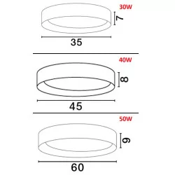 LUCES ROSITA LE43583/4/5 lampa sufitowa LED biała, czarna