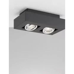 LUCES ACATENO rectangular ceiling lamp black, white GU10 bulb