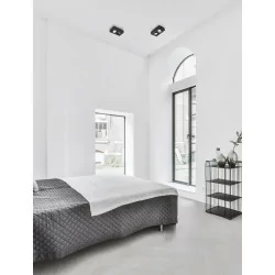 LUCES ACATENO rectangular ceiling lamp black, white GU10 bulb