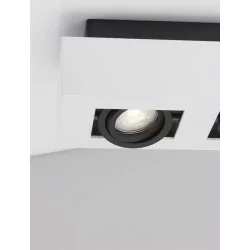 LUCES ACATENO rectangular ceiling lamp black, white GU10 bulb