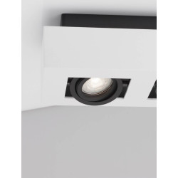 LUCES ACATENO prostokątna lampa sufitowa czarna, biała żarówka GU10