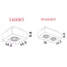 LUCES ACATENO rectangular ceiling lamp black, white GU10 bulb