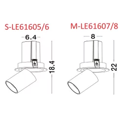 LUCES ACALAPA white, black recessed lamp, light color: 3000K