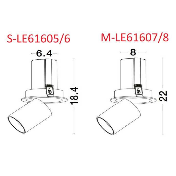 LUCES ACALAPA white, black recessed lamp, light color: 3000K