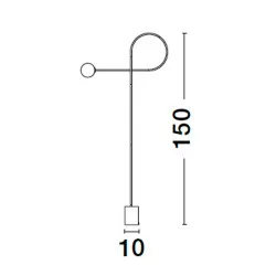 LUCES BANZHA LE43727 czarna lampa podłogowa 165cm kula 1xG9