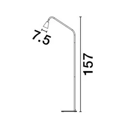 LUCES BARBIS LE43728 lampa podłogowa w kolorze czarnym wysokość 157cm