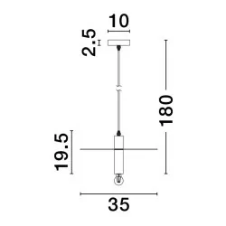 LUCES BAJIO LE43703/5 lampa wisząca w kolorze czarnym, złotym E27