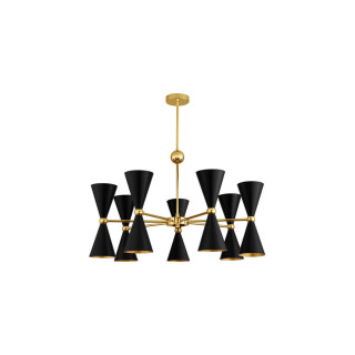 LUCES BALSAS LE43698 hanging lamp black and shades of gold, E14 bulbs