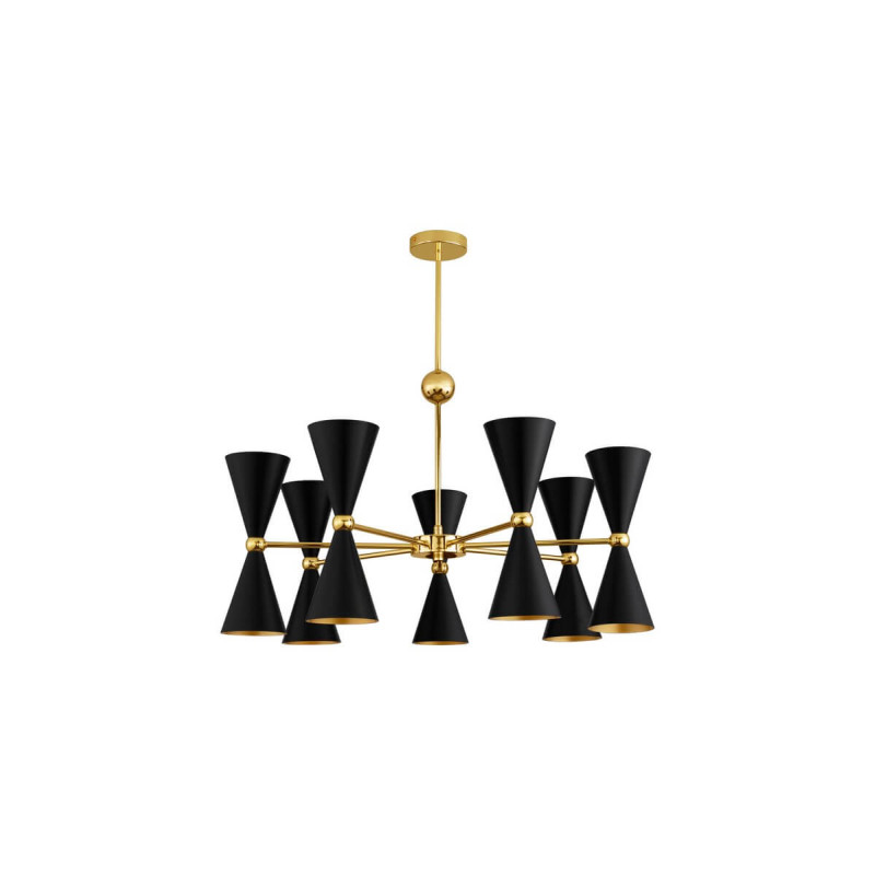 LUCES BALSAS LE43698 hanging lamp black and shades of gold, E14 bulbs